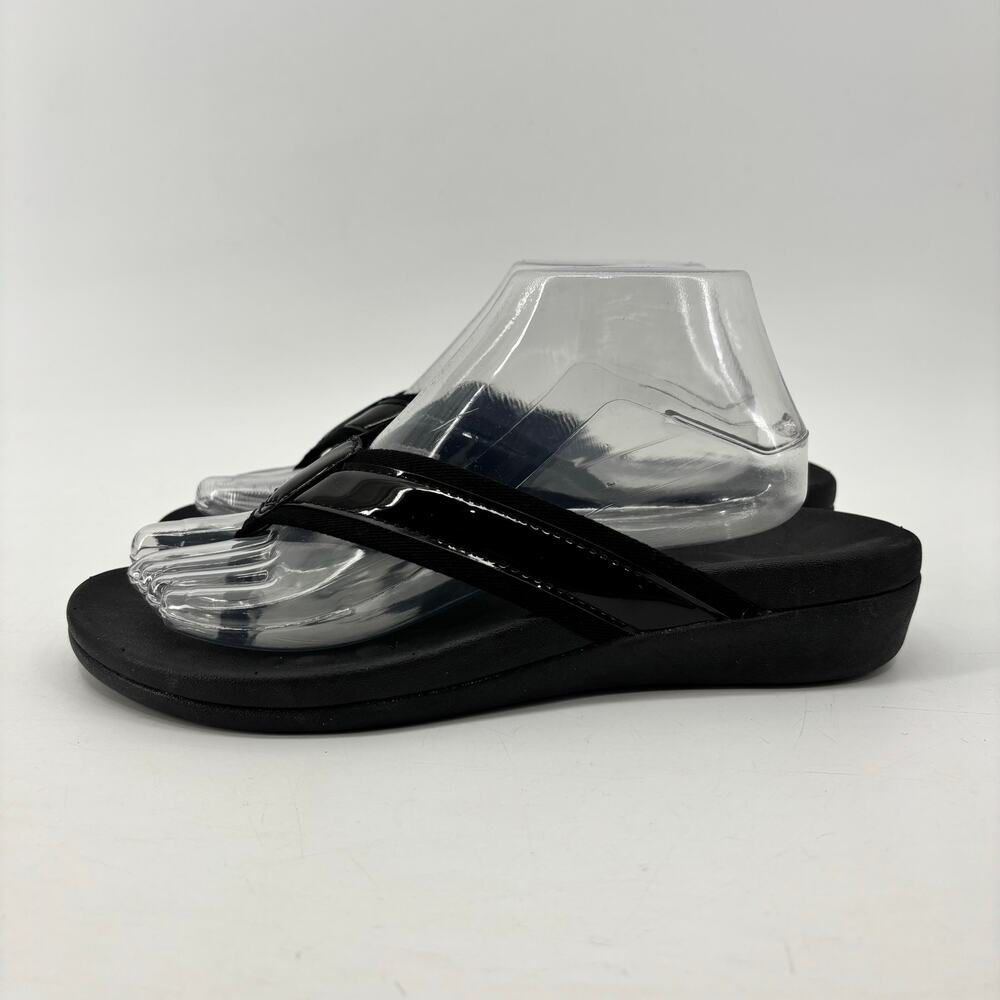 Megnya Black Sz 8.5 Flip Flop Thong Sandals Confort Beach Pool Vacation